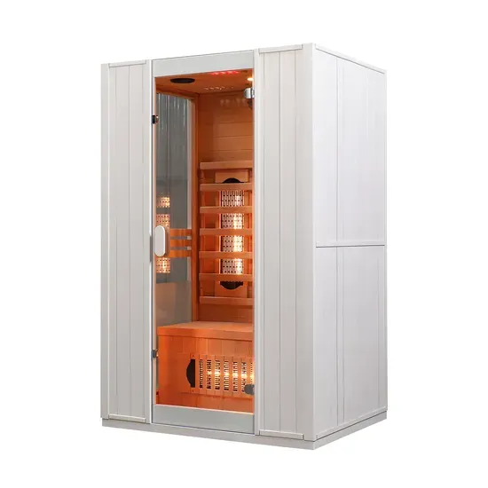 2-Wong Hemlock Infrared Sauna Cabin karo Red Light Tabung Pemanas