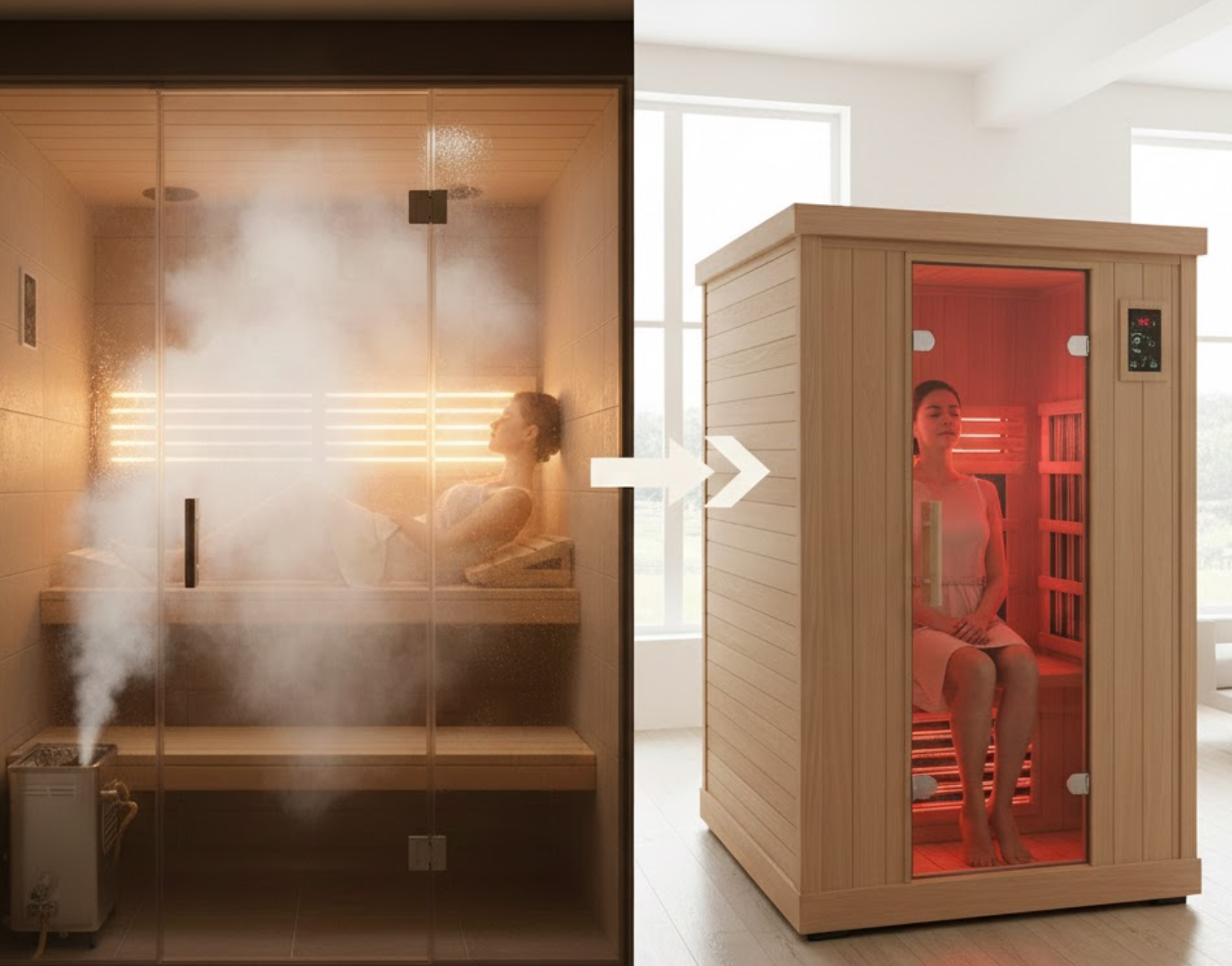 Steam vs. adoh saka sauna sauna: sing luwih becik kanggo kesehatan & omah sampeyan?