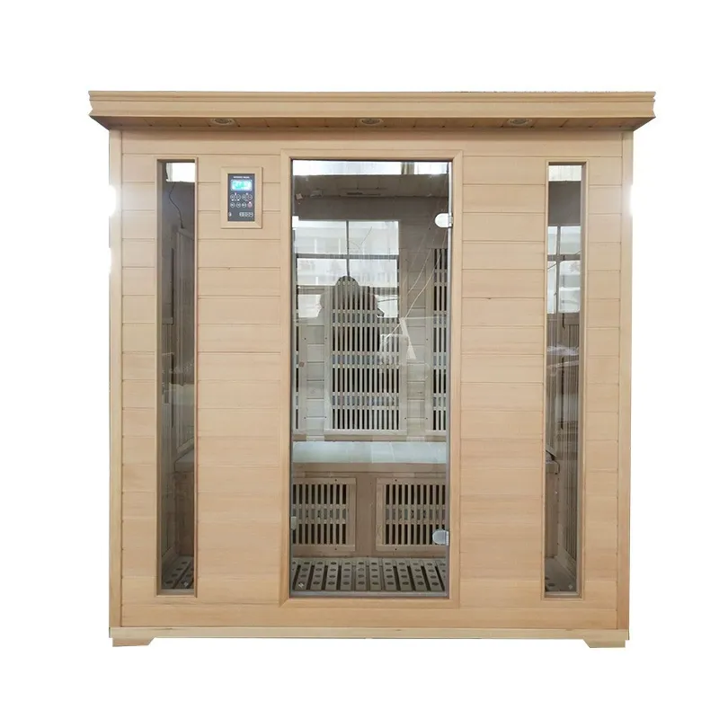 Kamar sauna ing infrarar hemlock 3-4 wong