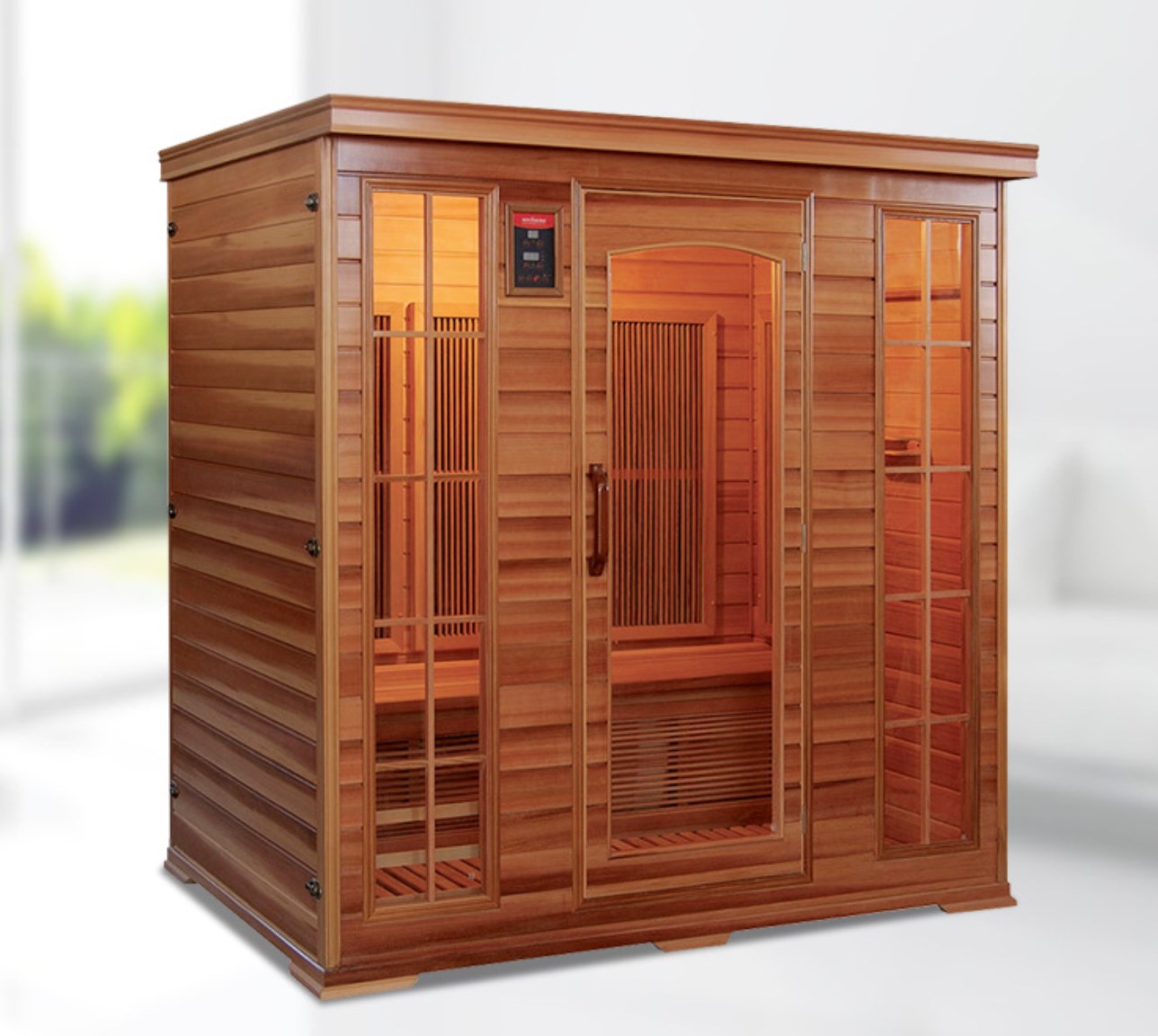 Omah nggunakake 3-4 wong abang cedar adoh sauna inframerah Omah nggunakake 3-4 wong abang cedar adoh sauna inframerah